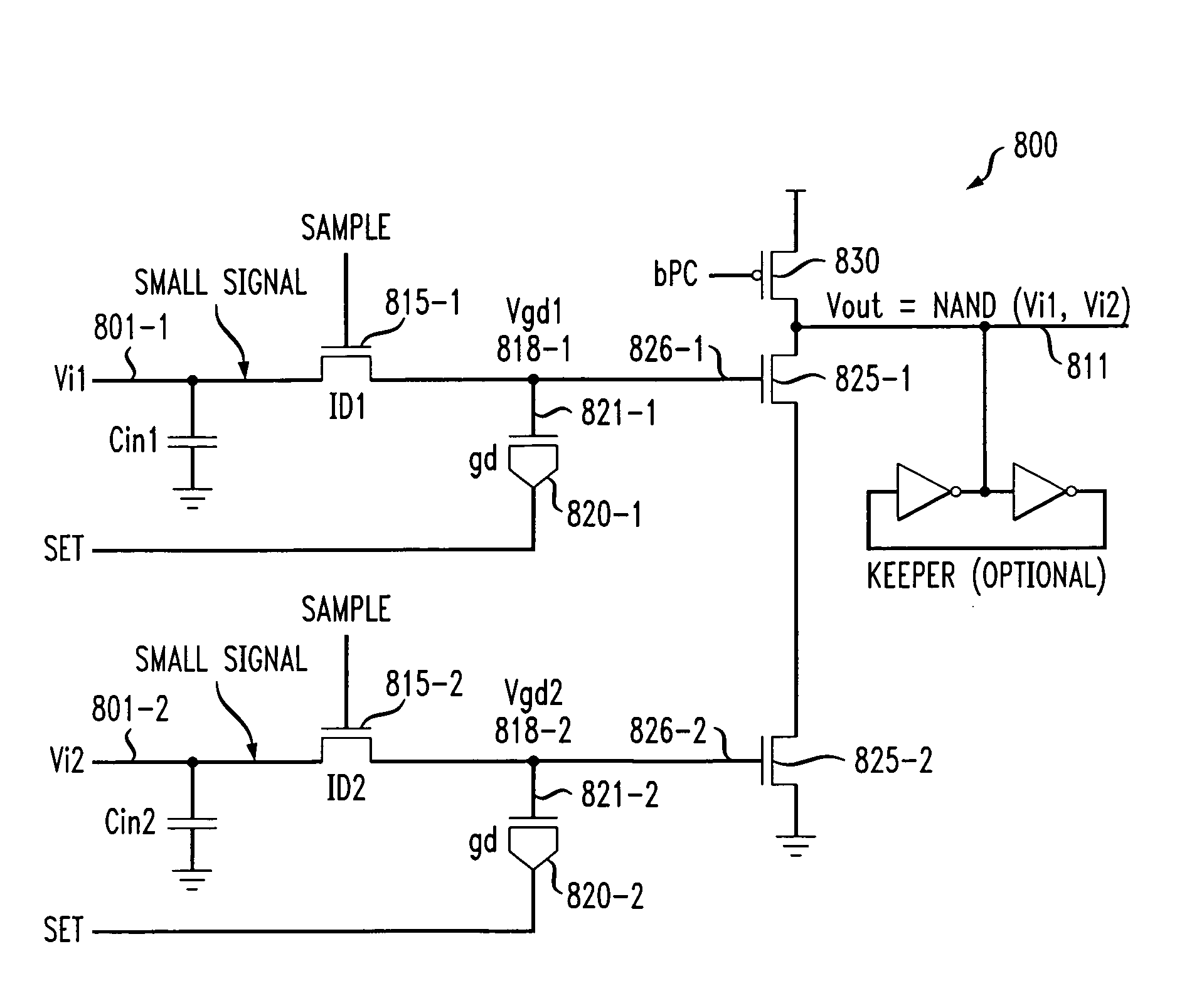 Logic circuits utilizing gated diode sensing