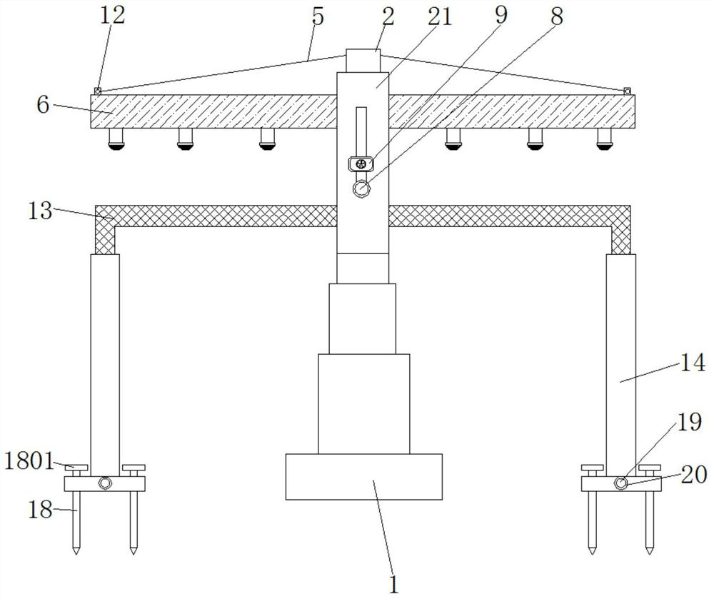 Supporting frame with watering function for grape planting