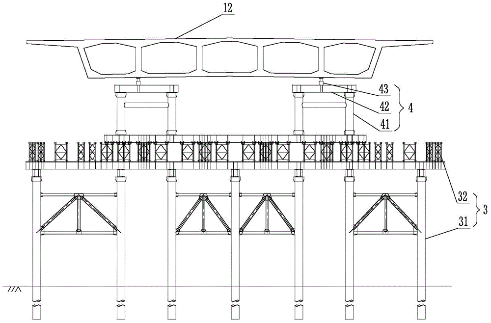 Balance weighing structure and balance weighing method for horizontal rotating construction of box girder bridge