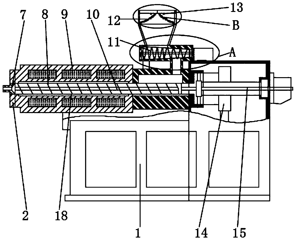 Feeding device of full-automatic extruder
