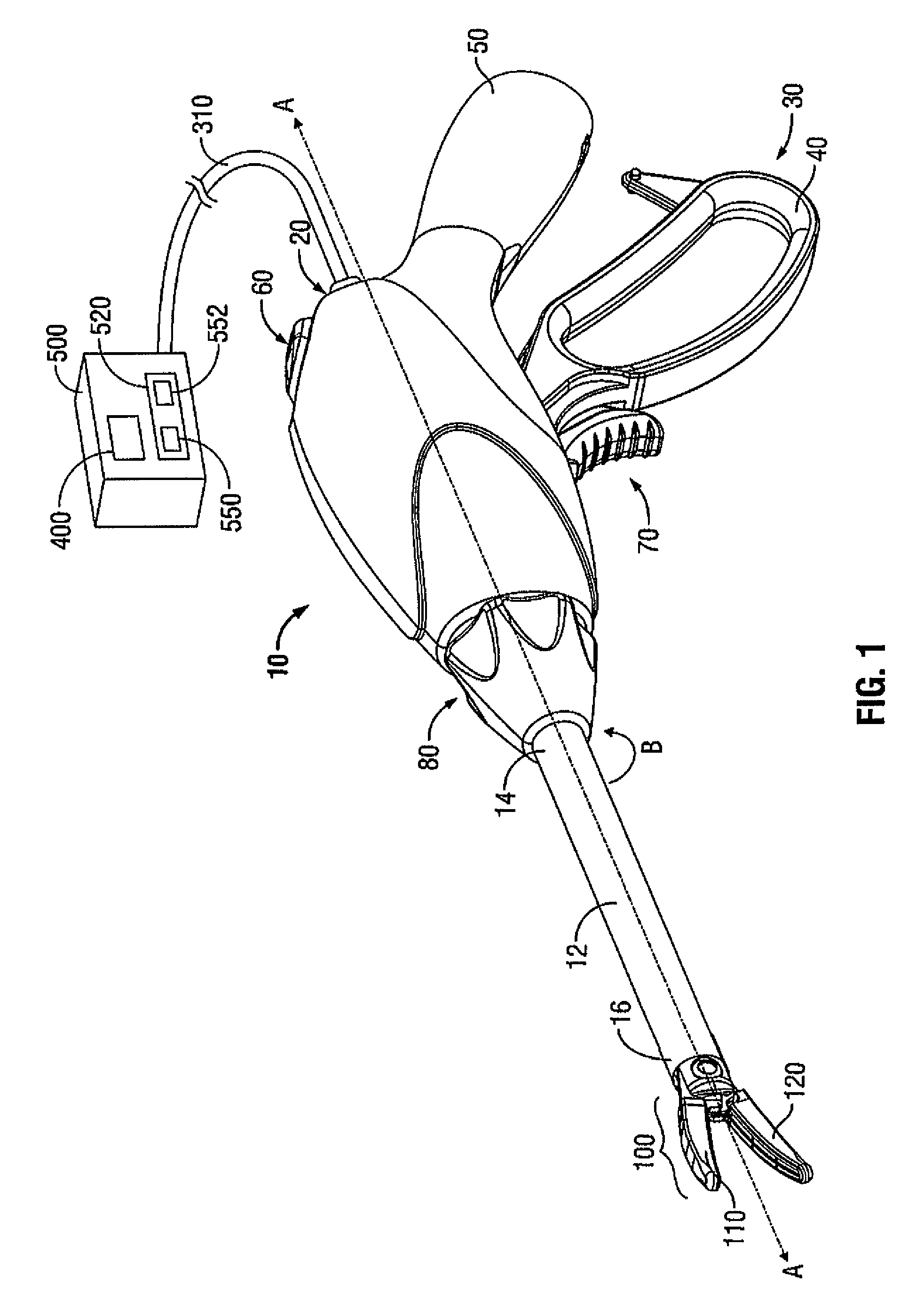 Apparatus, system and method for monitoring tissue during an electrosurgical procedure