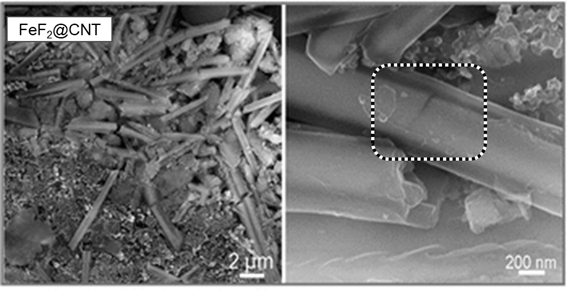 Synthesis method of carbon nanotube coated FeF3