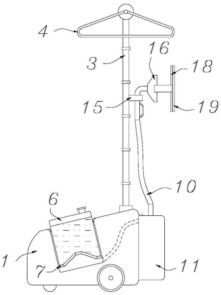 Wrinkle-removing, setting and hanging ironing device for dance garment production
