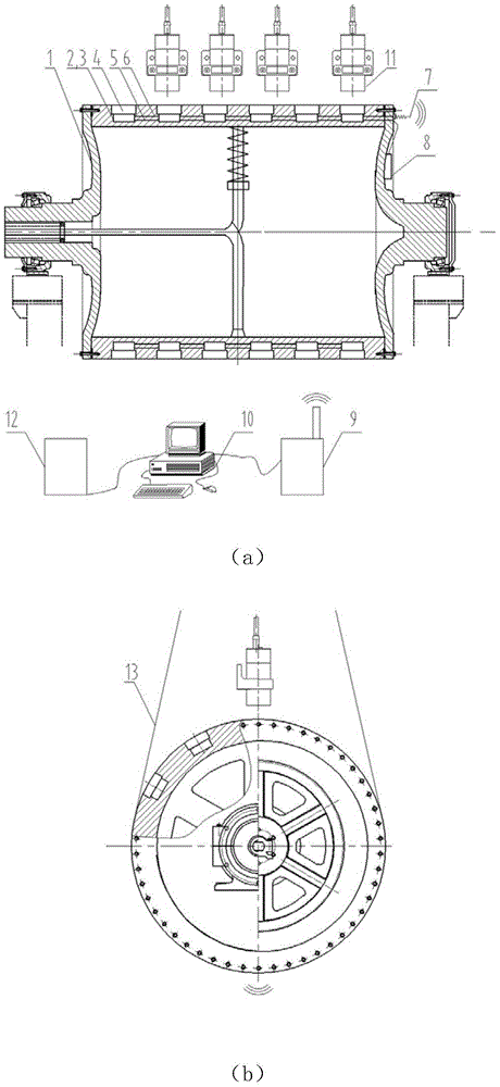 A wireless detection system for the surface temperature of the drying cylinder of a paper machine