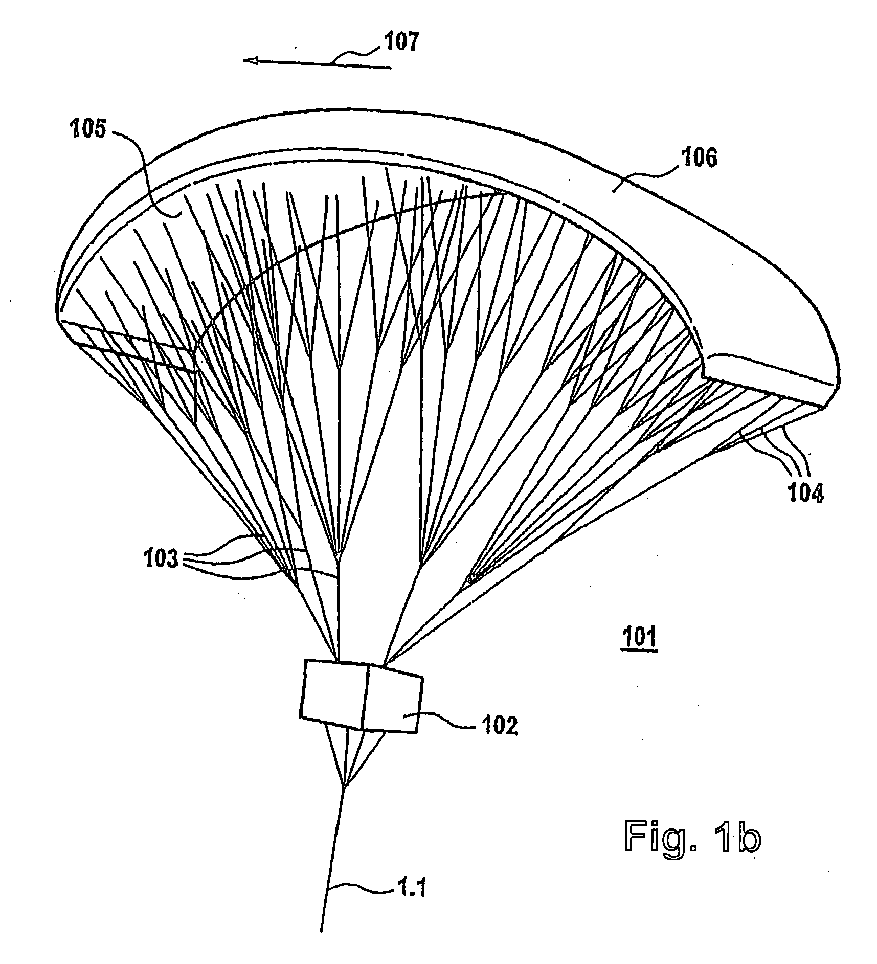 Placement system for a flying kite-type wind-attacked element in a wind-powered watercraft