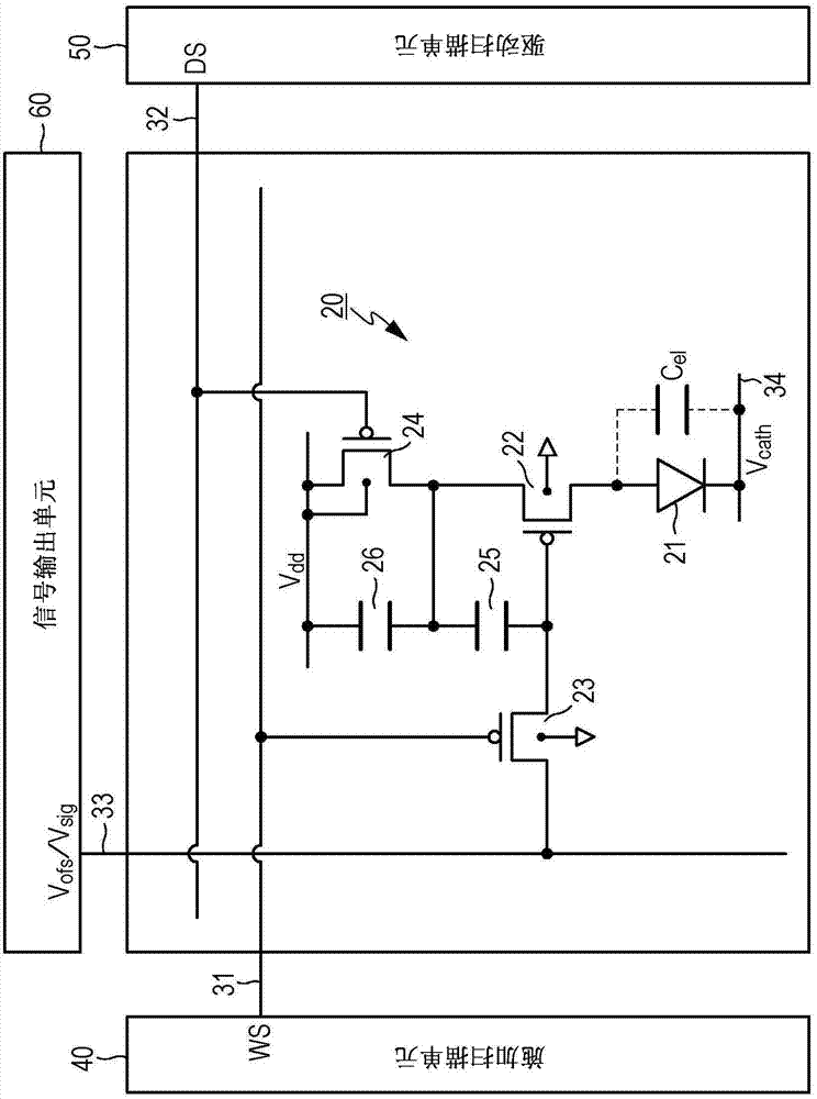 Display device, driving method for display device and electronic apparatus