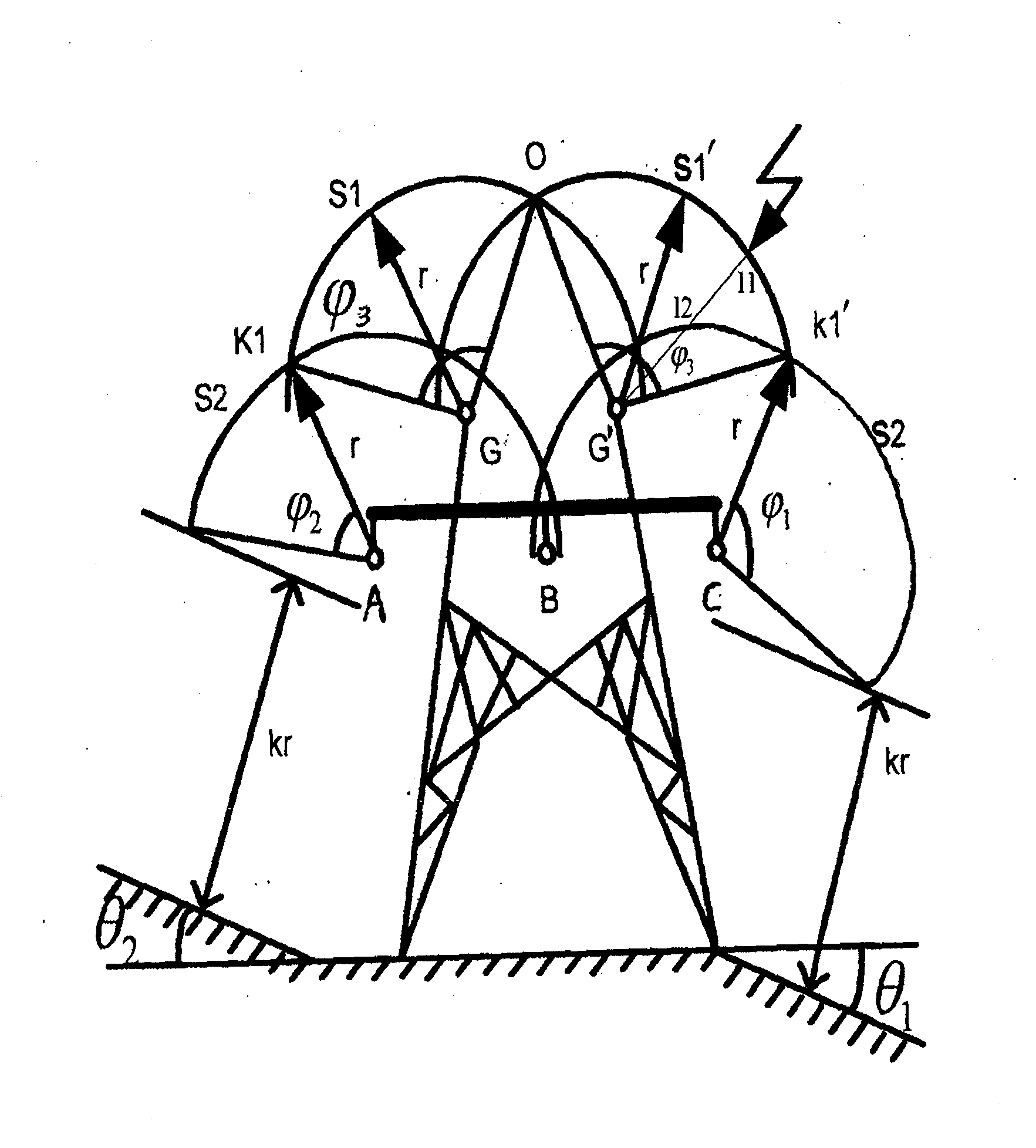 Method for determining spatial location of conducting wire and aerial earth wire of power transmission line