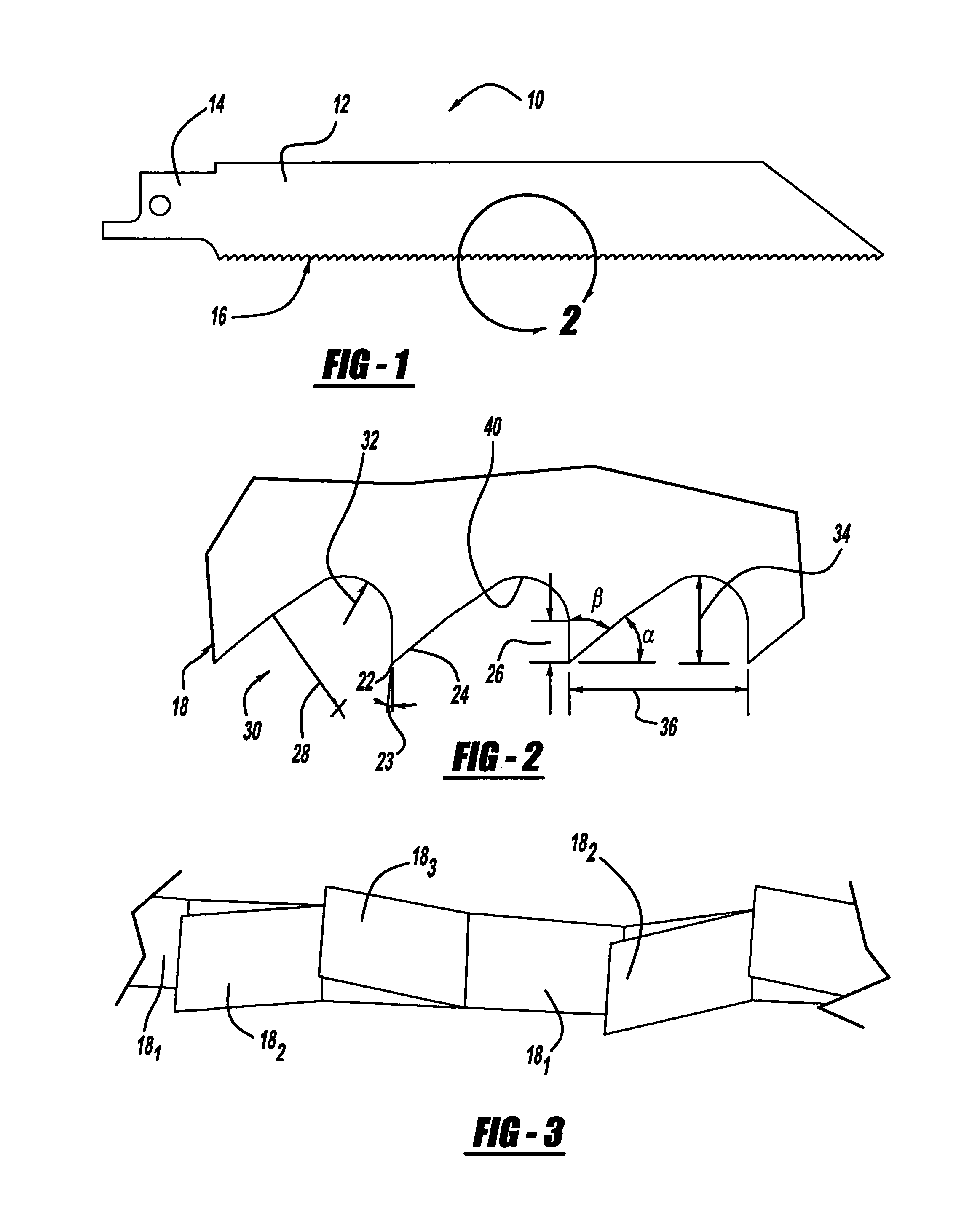 Tooth form design for reciprocating saw blade