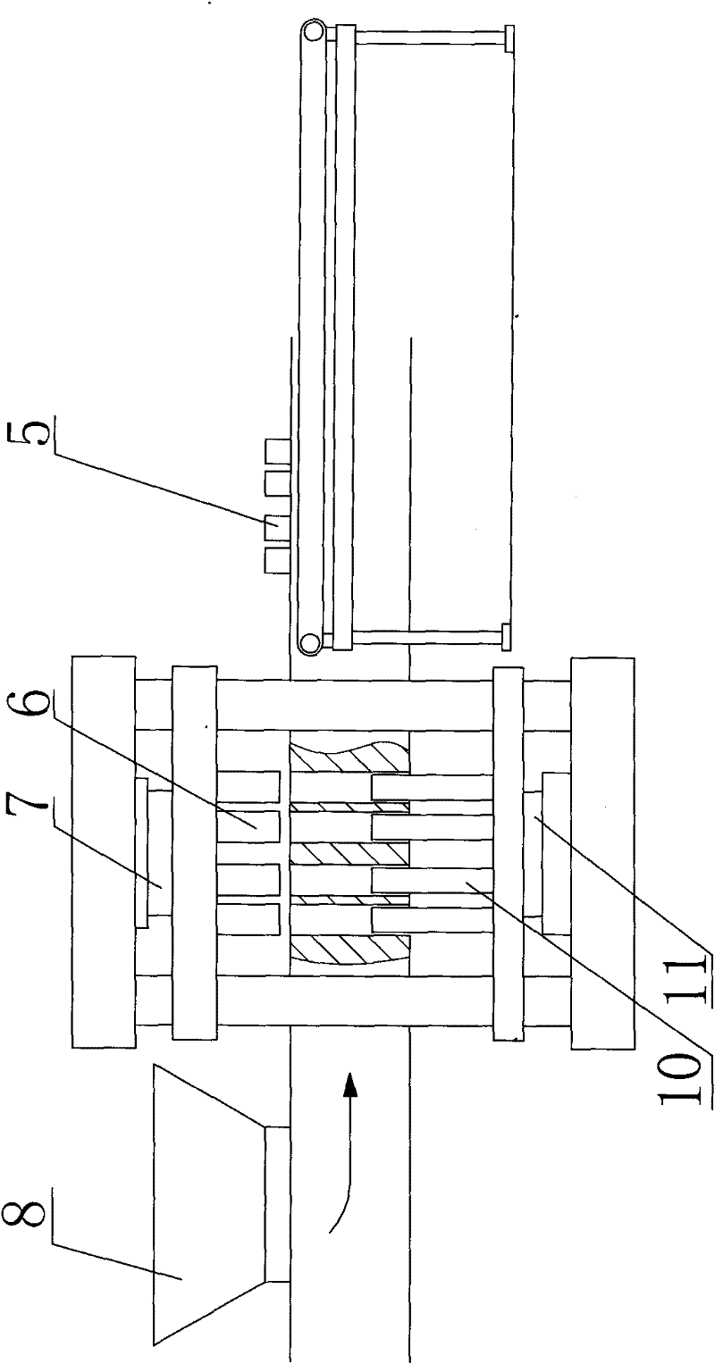 Rotary three-station bidirectional building material pressing machine