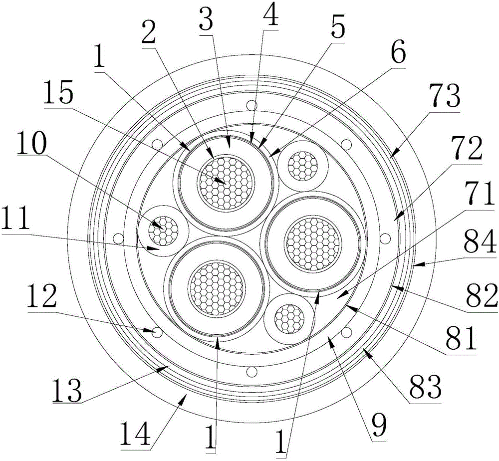 Medium-voltage hoisting fire-resistant cable and preparation method thereof