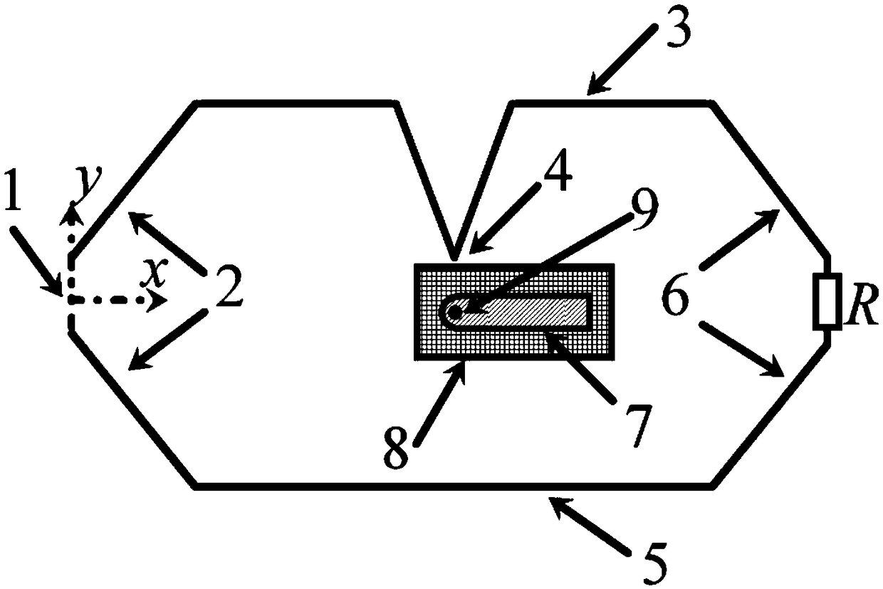 Device for realizing internal field intensity focusing of non-metallic effector in irradiation cavity