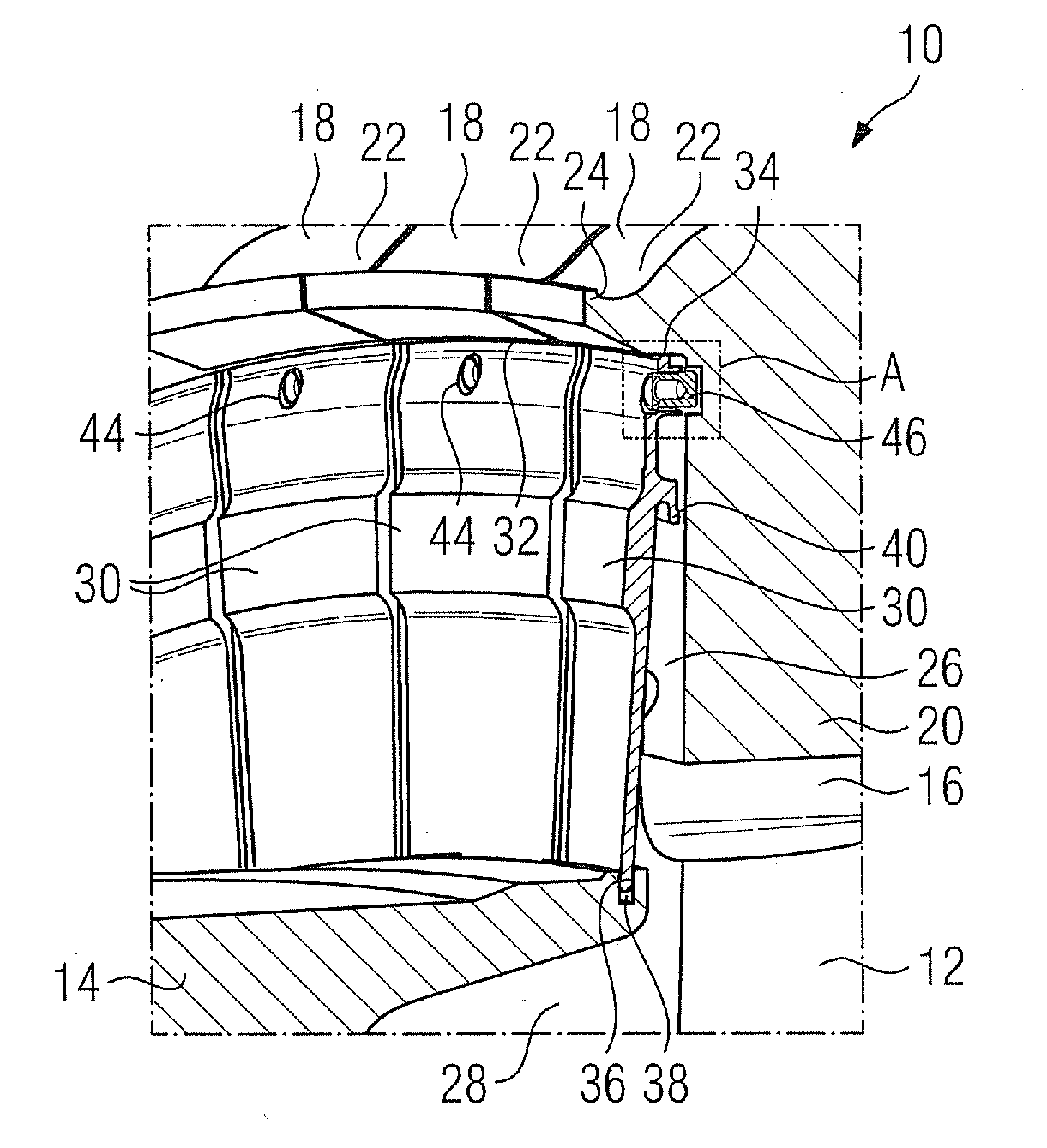 Rotor section for a rotor of a turbomachine, and rotor blade for a turbomachine