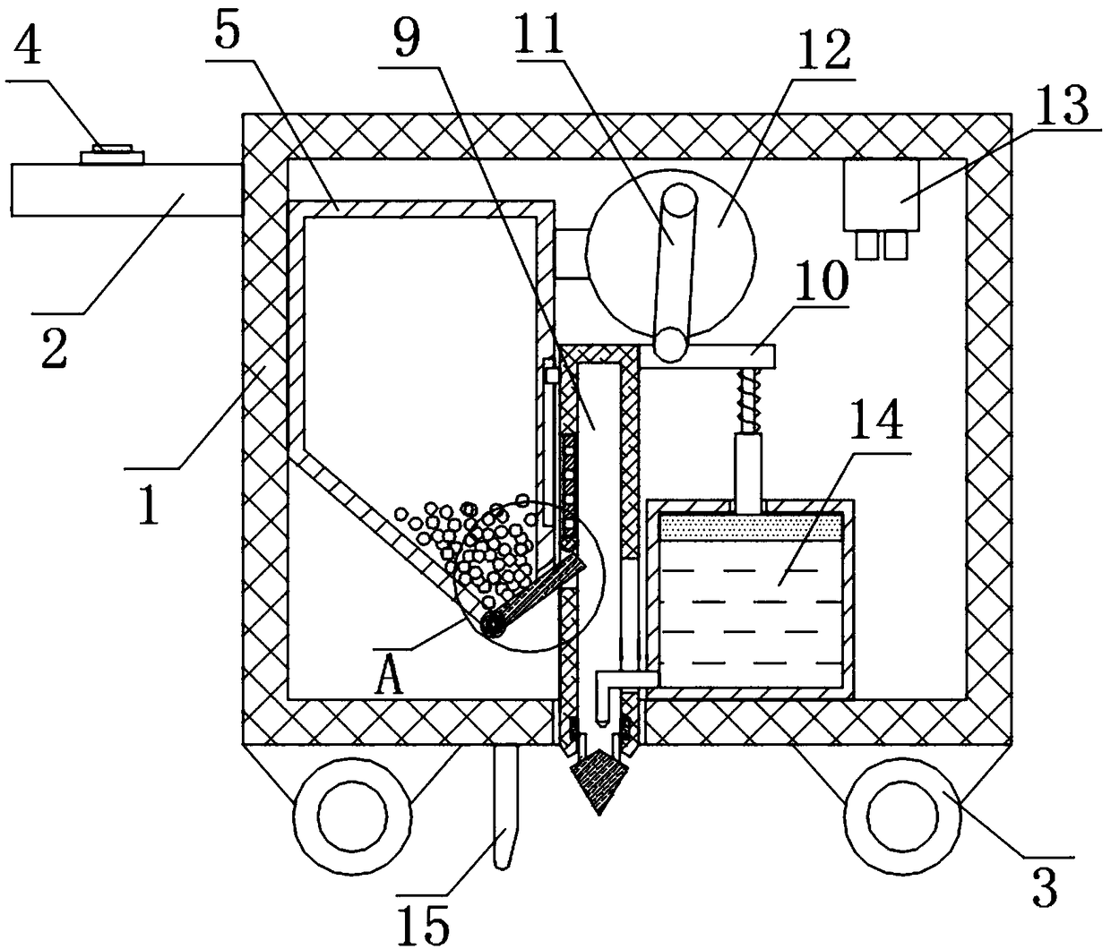 Efficient seeding device for planting snake gourd fruits