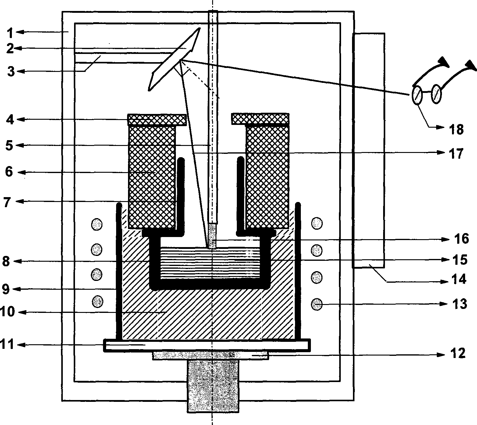 Apparatus for growing lithium aluminate crystal by czochralski method