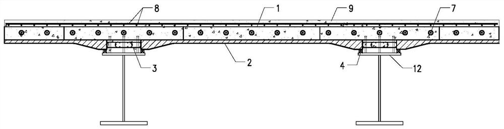 UHPC-NC combined bridge deck slab structure with stiffening ribs and construction method of UHPC-NC combined bridge deck slab structure