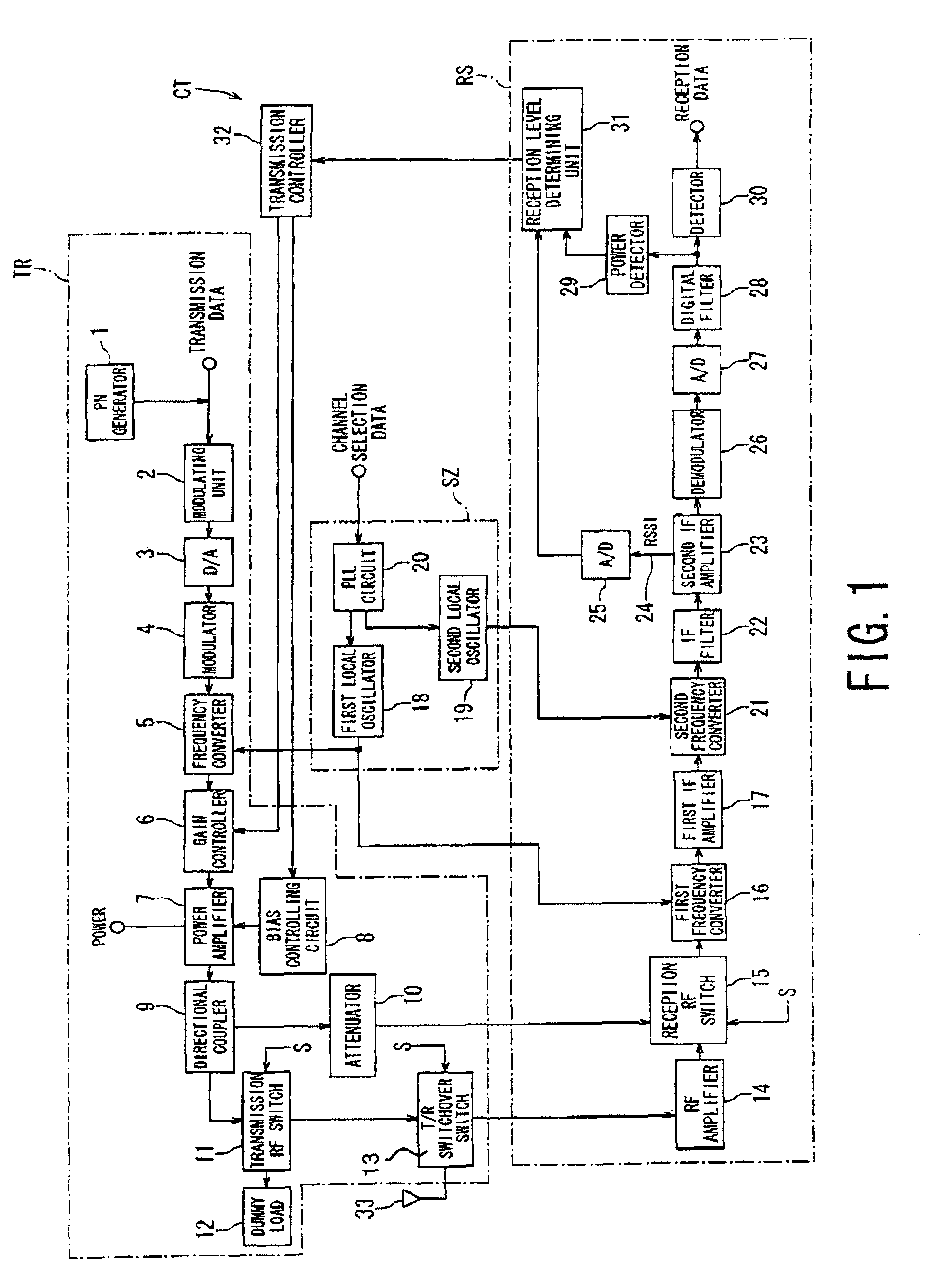 Time division multiplexing radio system for controlling transmission power