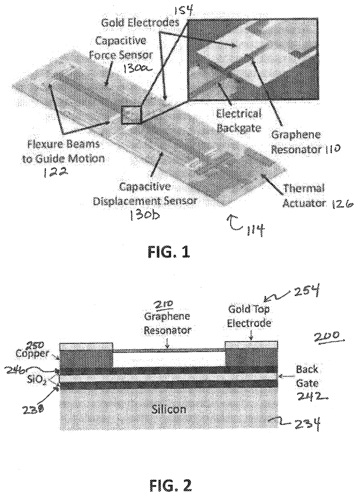 Graphene microelectromechanical system (MEMS) resonant gas sensor