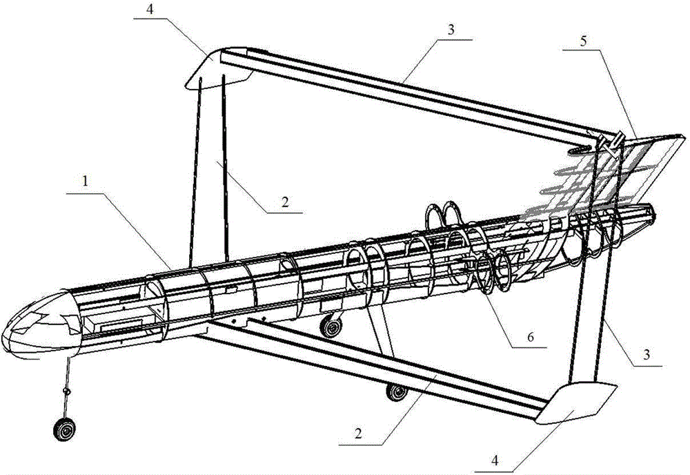 Passenger plane with joined-wing configuration