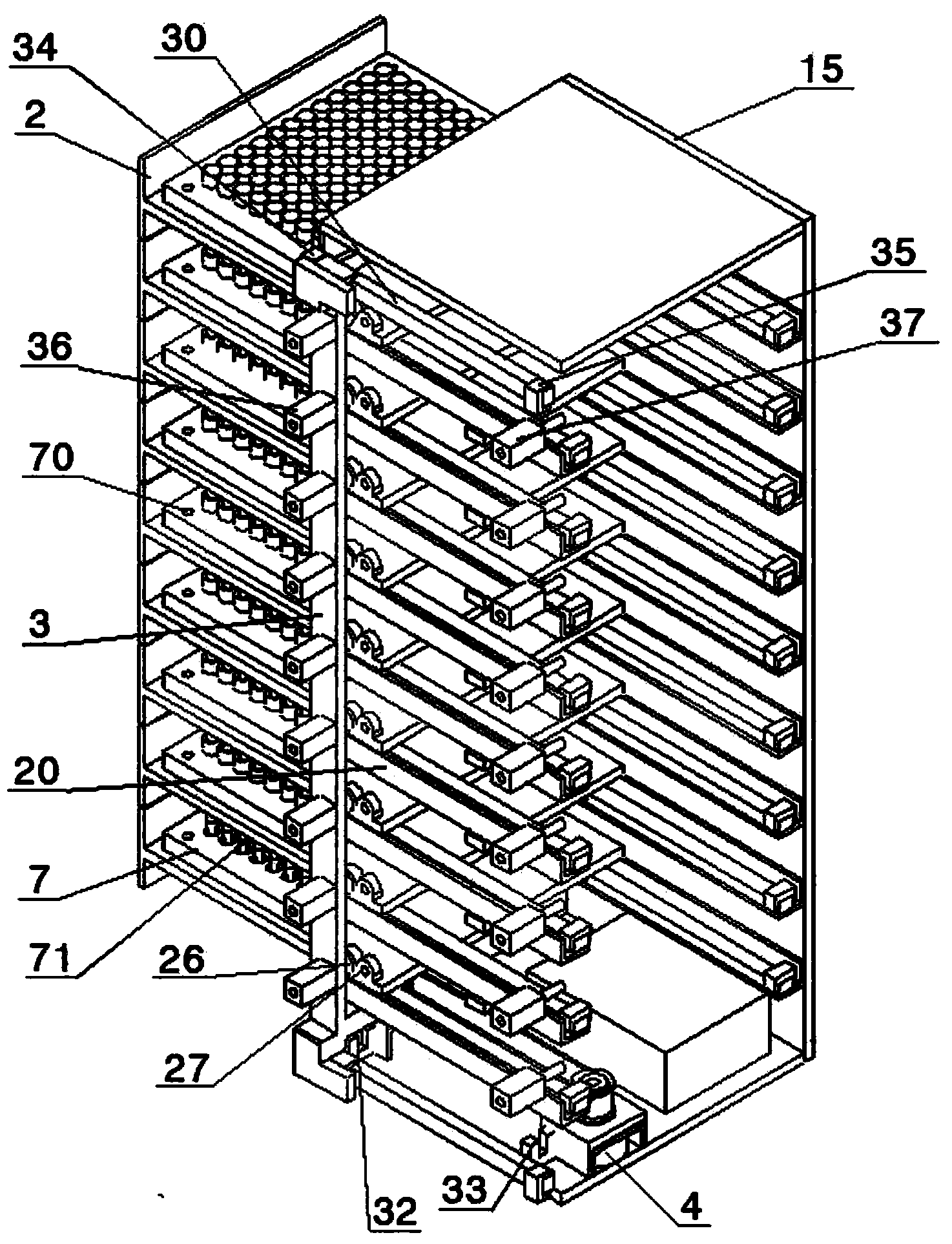 Pipette head box automatic-stacking-type storage box and using method thereof
