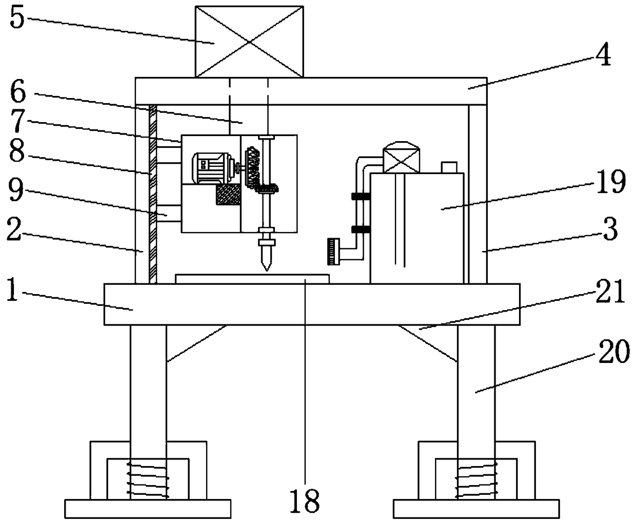 Drilling device for processing of bamboo and wood