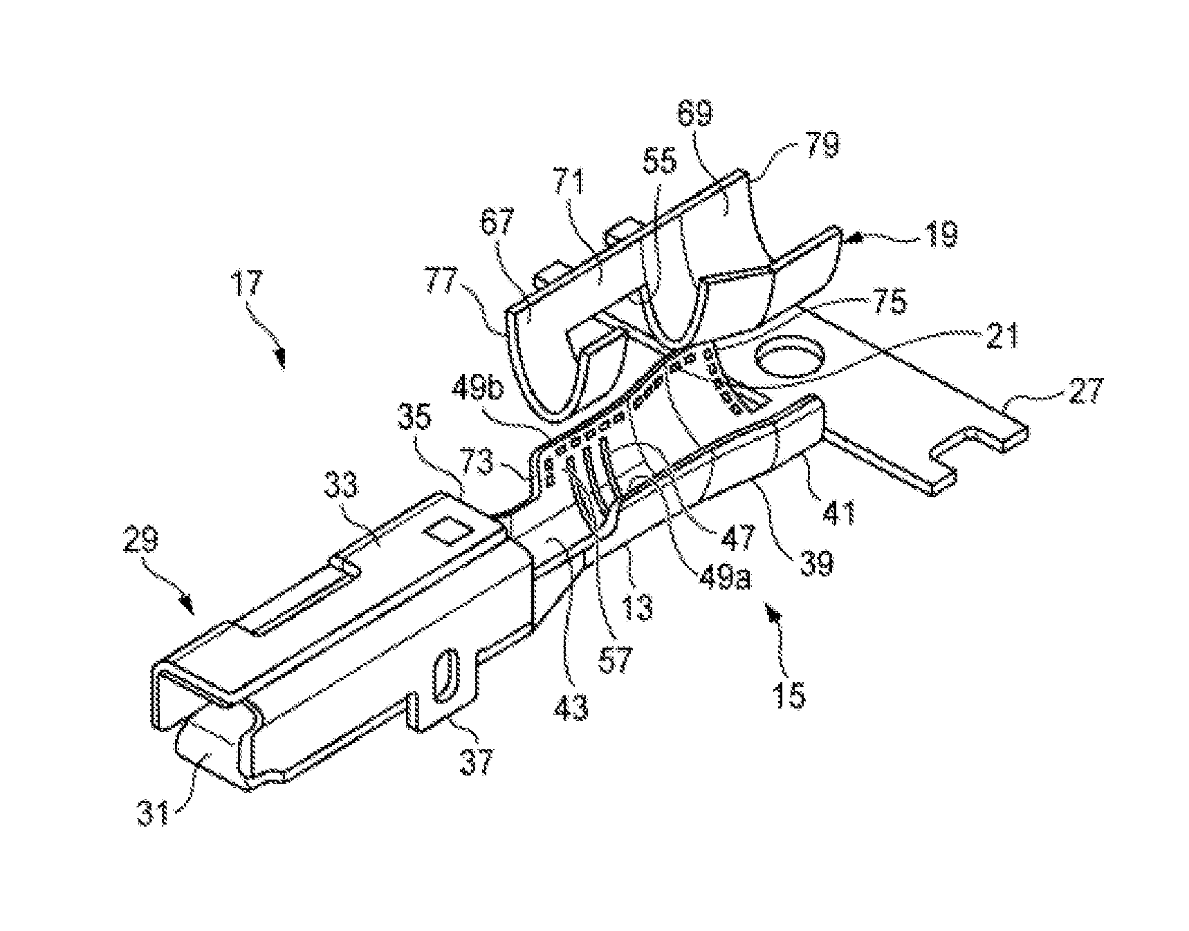 Structure for connecting crimping terminal and electric wire