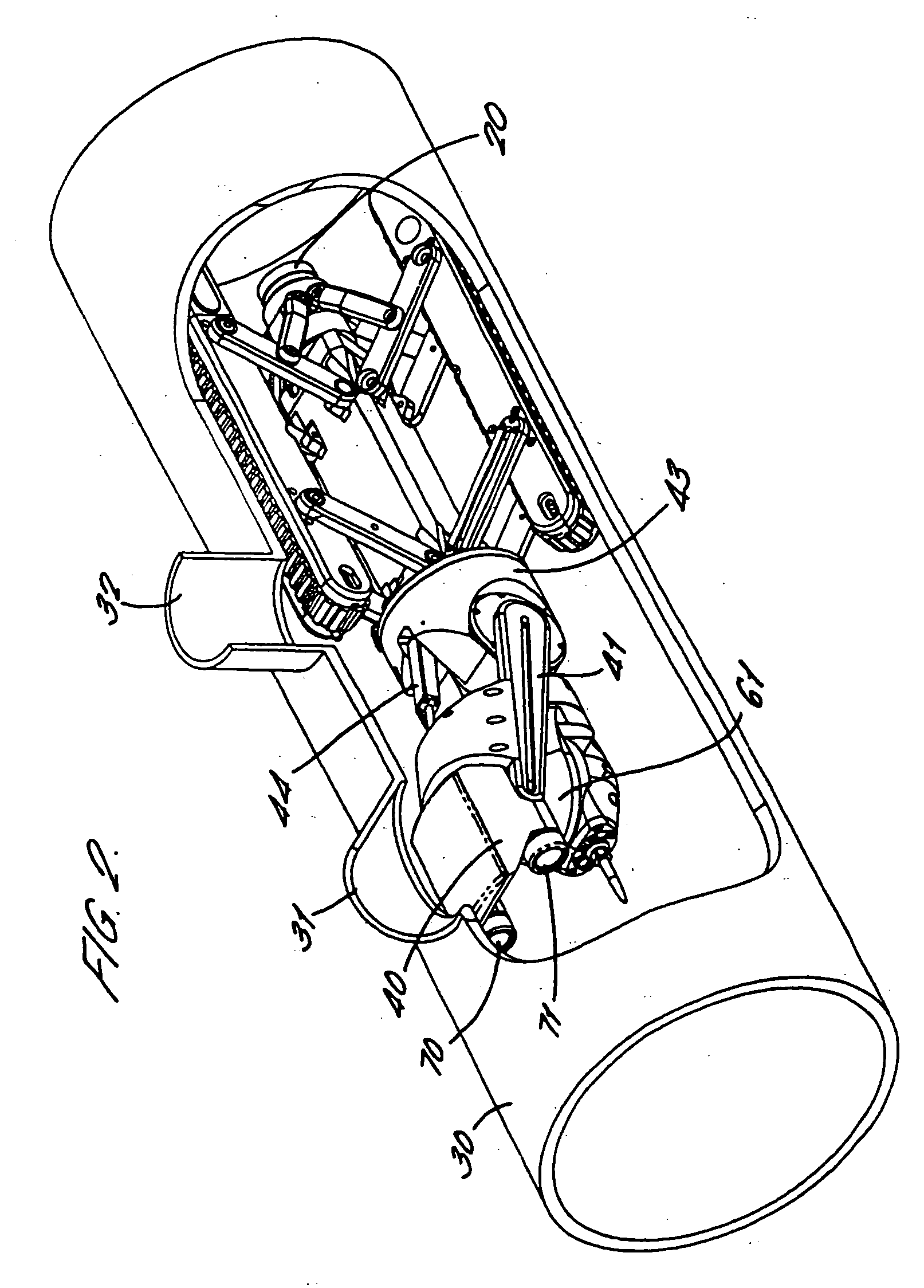 Vehicle for inspecting a pipe