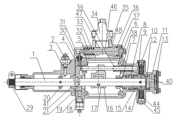 Shift selection and changing operation mechanism for heavy-duty gearbox