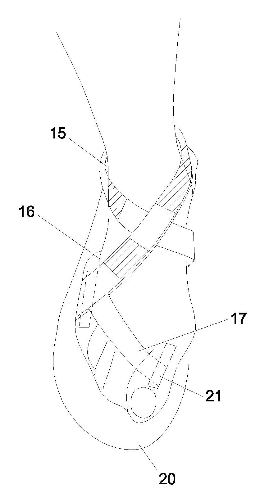 Shoe structure having a lace capable for penetrating through itself