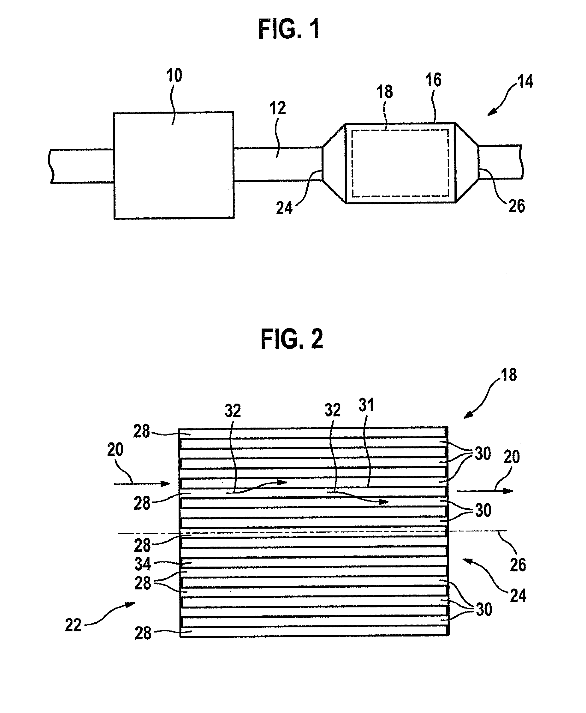 Filter device in particular for an exhaust system of an internal combustion engine
