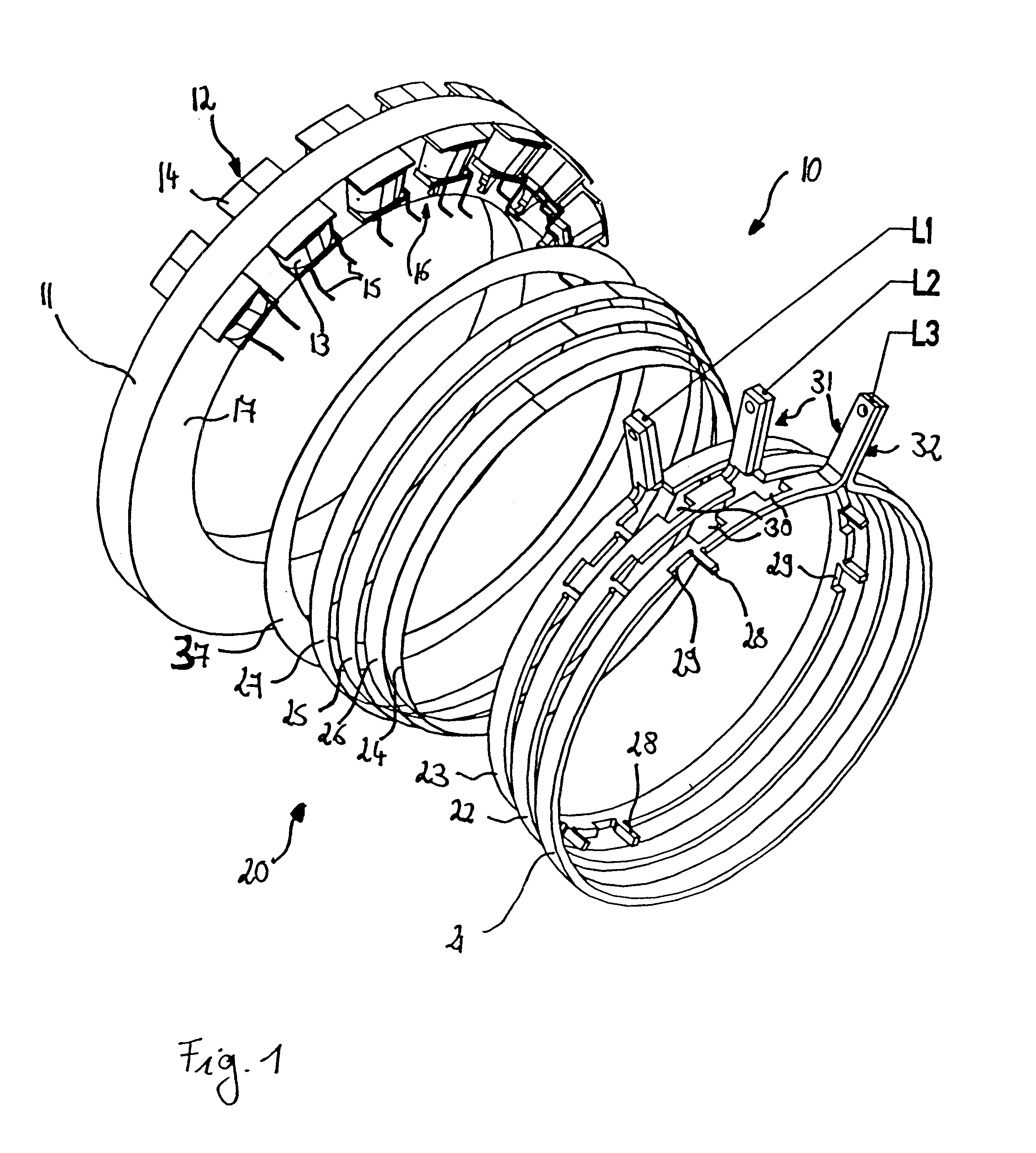 Stator for an electrical machine and method for production of a stator