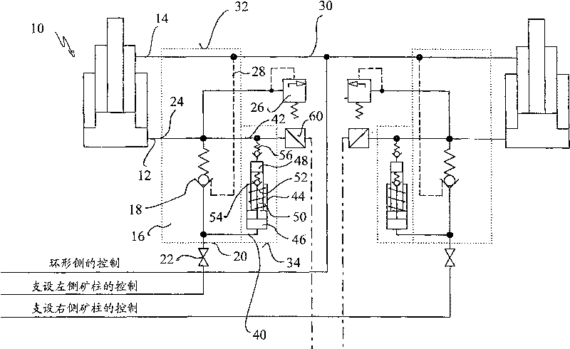 Apparatus for positioning mine prop by increasing pressure