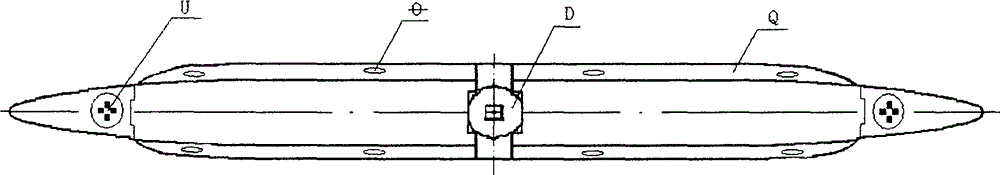 A high-speed double-headed ship that does not sink, does not swing the rudder, can turn around, and can move left and right.