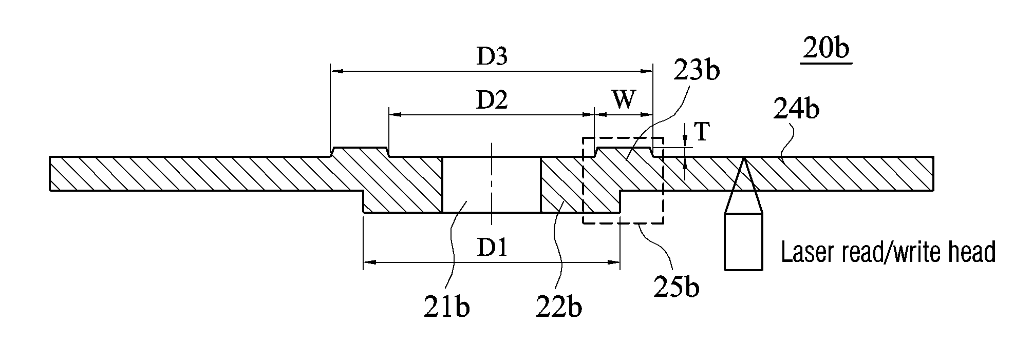Optical disc with thicker supporting section and thinner recording section