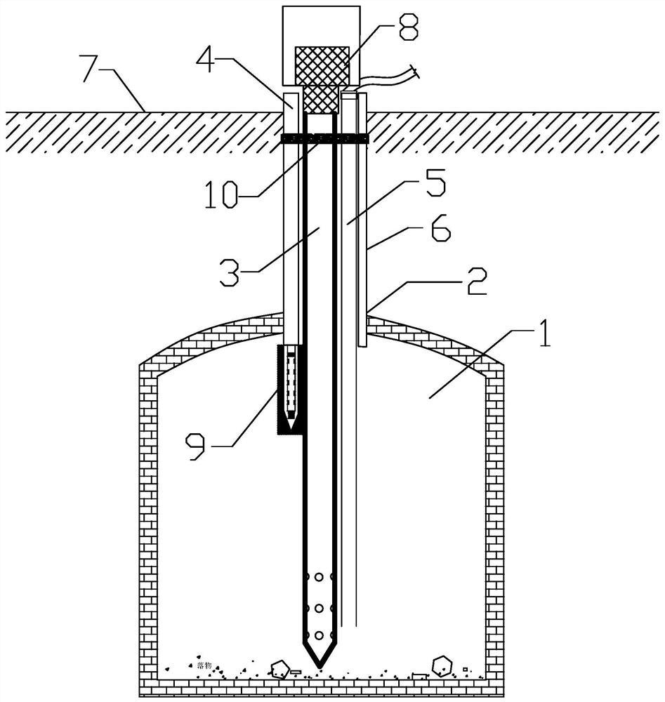 Filling device and method for waste air-raid shelter of pile foundation construction site