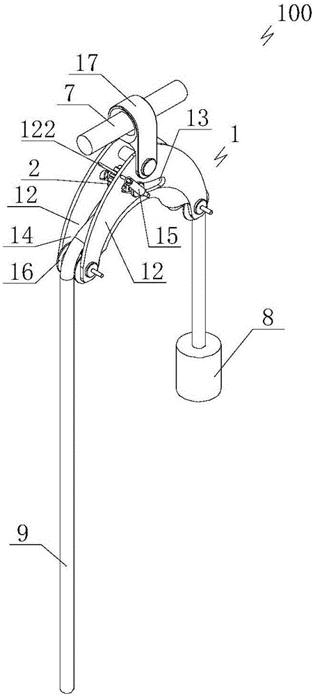 Ultrahigh-voltage direct-current power transmission circuit insulator detection robot high altitude falling preventing apparatus