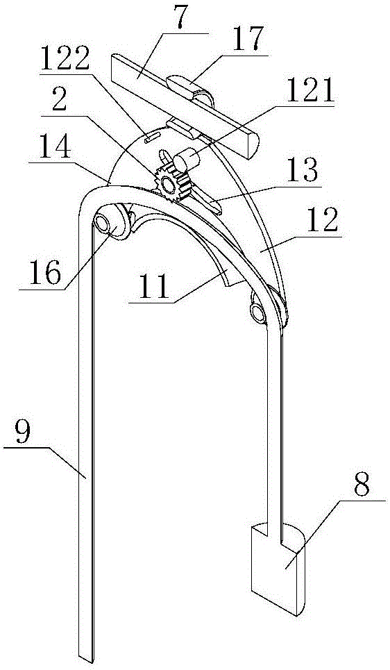 Ultrahigh-voltage direct-current power transmission circuit insulator detection robot high altitude falling preventing apparatus