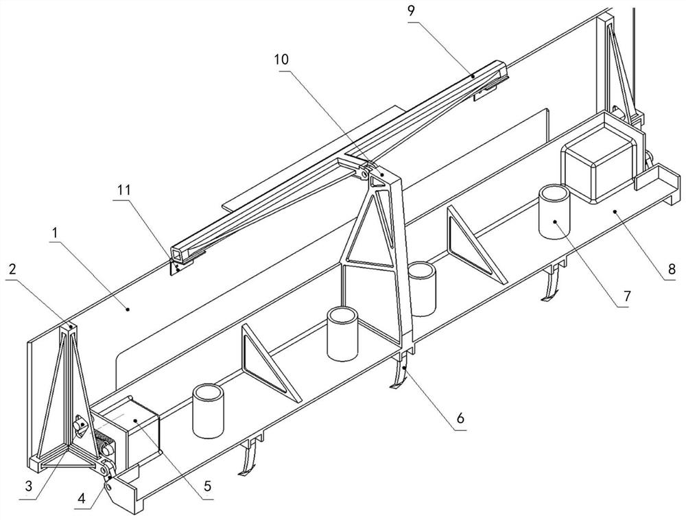 A limit device for limiting the overturning angle of matching agricultural implements