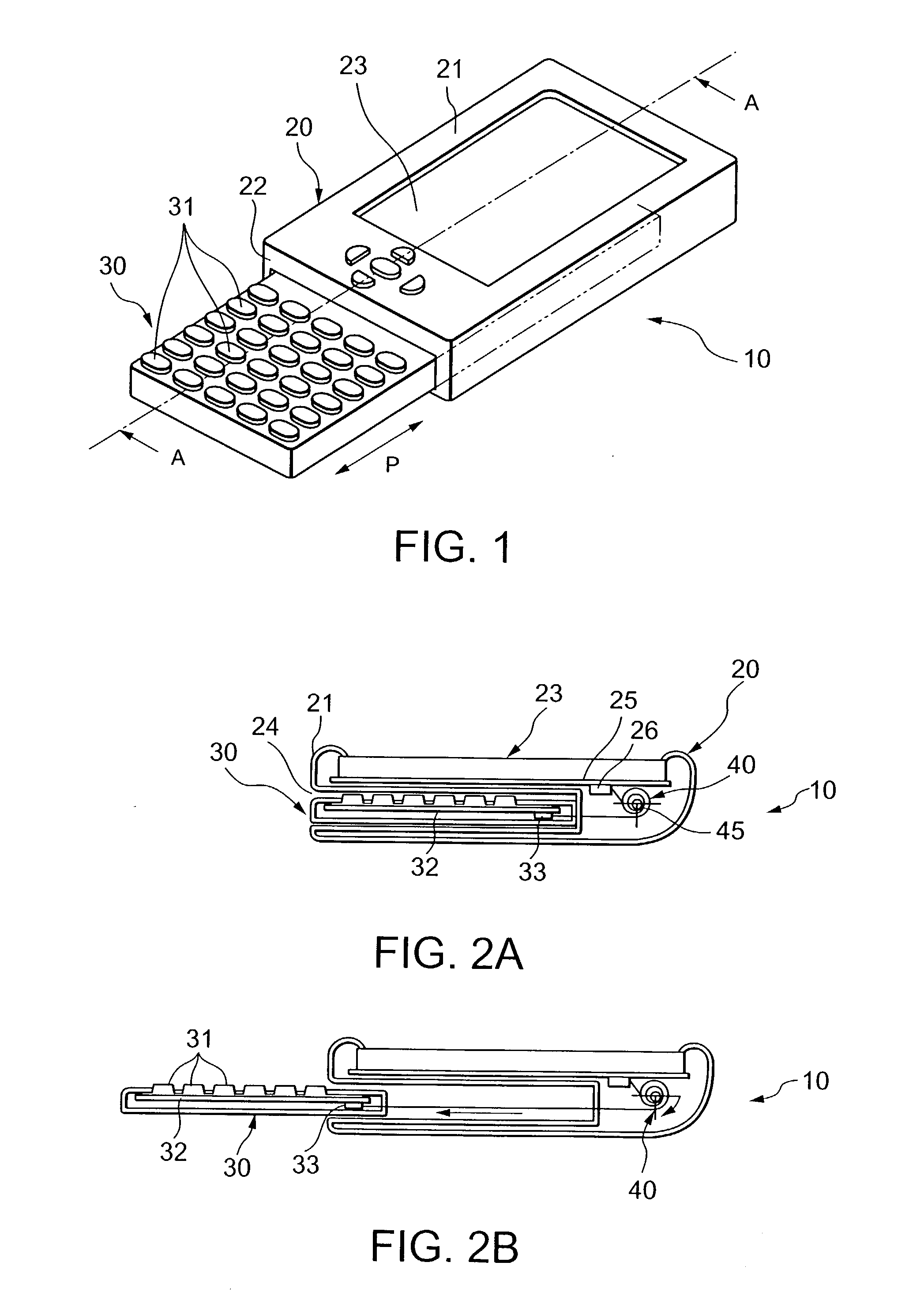 Portable information terminal capable of sliding one case unit against another case unit in the use state