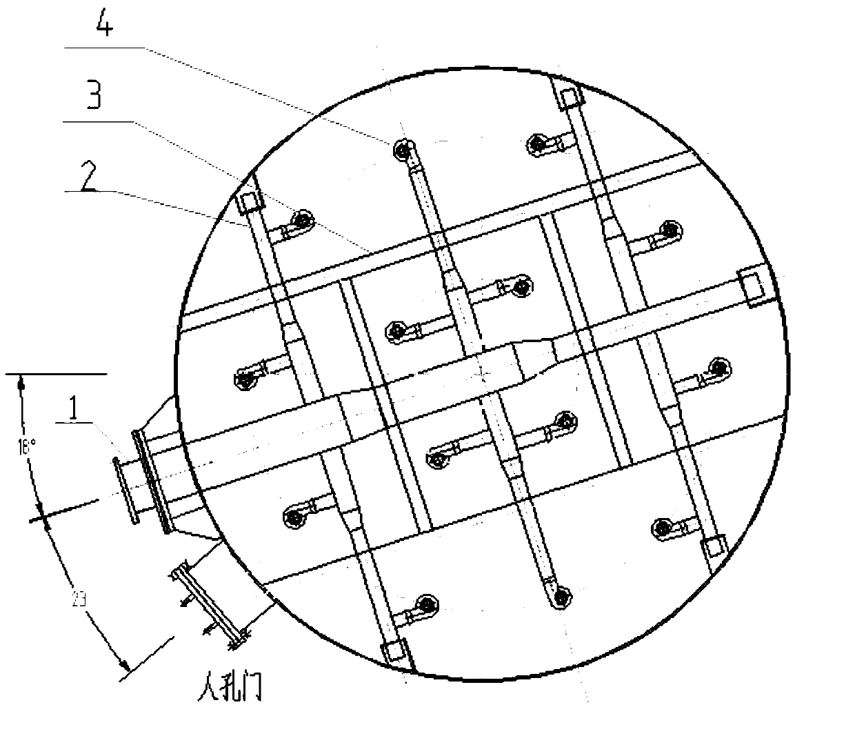 A spraying device that can meet the desulfurization tower under different working conditions of cfb boiler