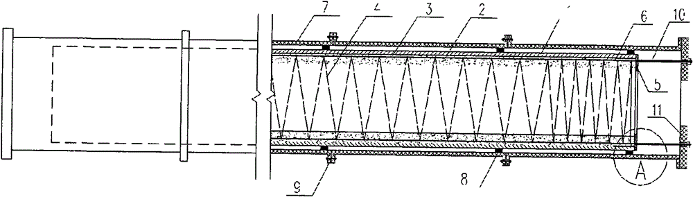 Major-diameter prestressed concrete pipe pile of glass steel pipe die and preparation method thereof