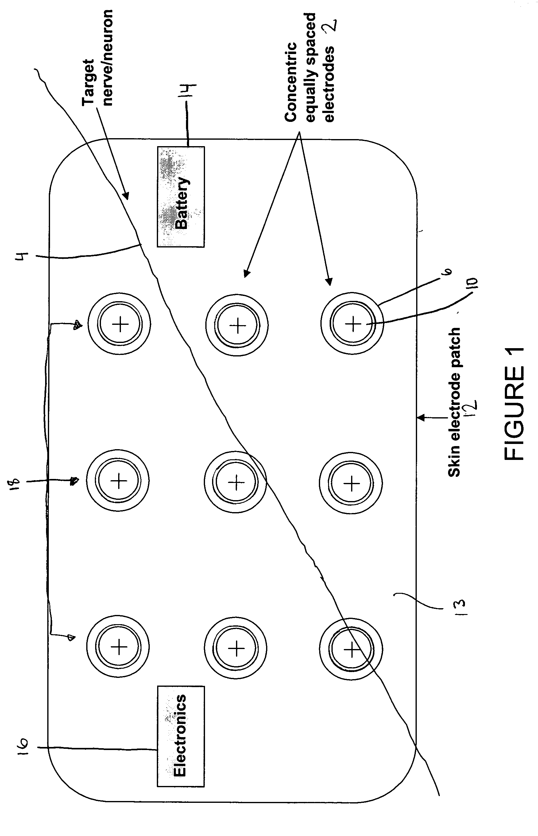 Electrode patch and method for neurostimulation