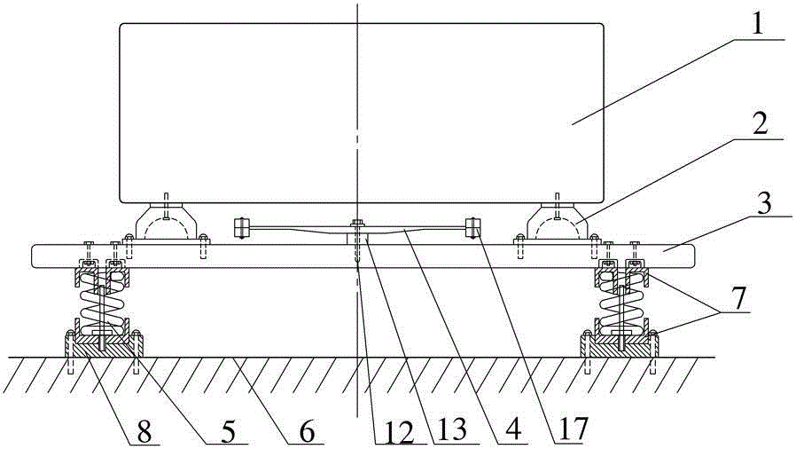 Bran thresher double tuned mass damper, compound vibration reduction and isolation device and its realization method