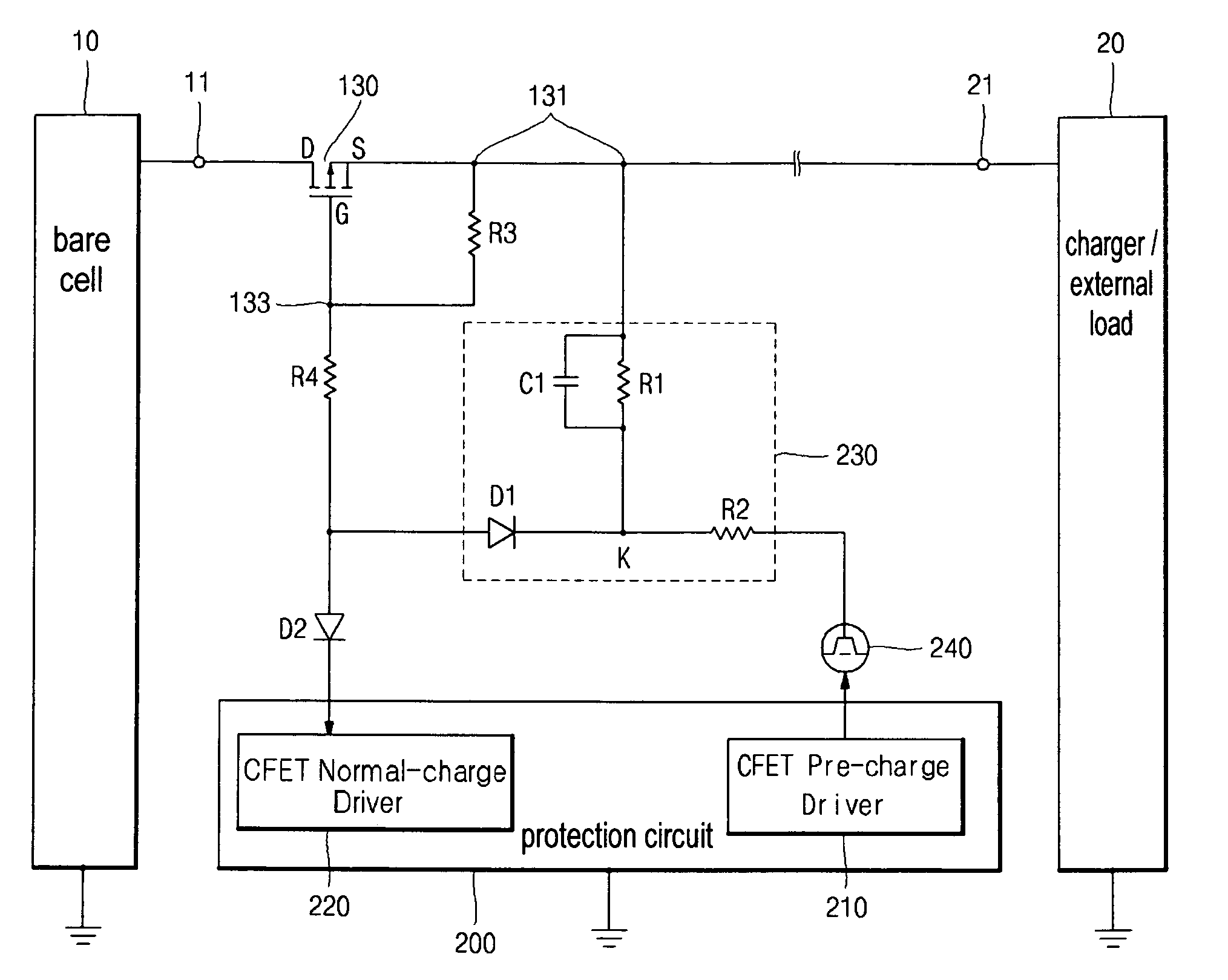 Method of charging rechargeable battery and protection circuit for rechargeable battery