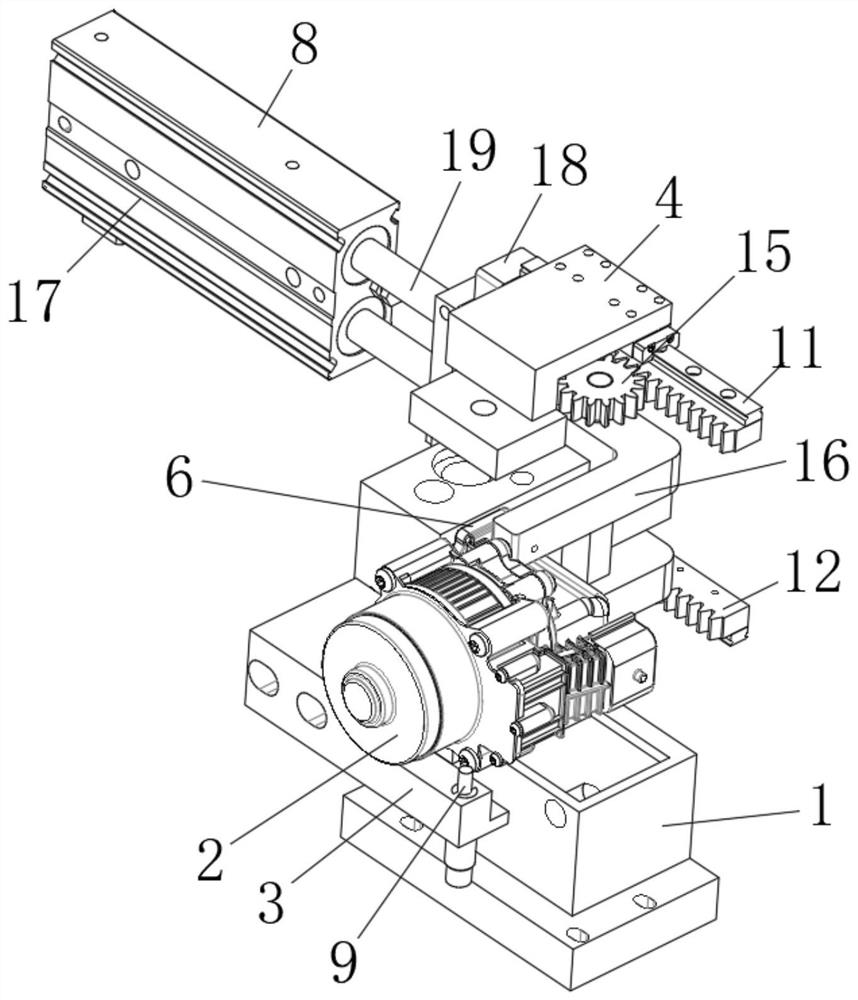Automatic clamping mechanism for automobile oil pump on experiment table