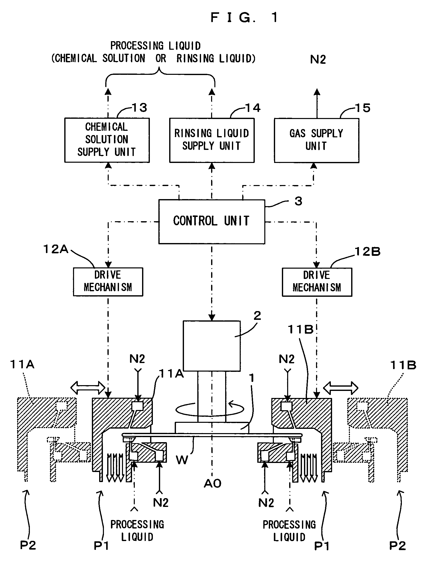 Substrate processing apparatus for treating substrate with predetermined processing by supplying processing liquid to rim portion of rotating substrate
