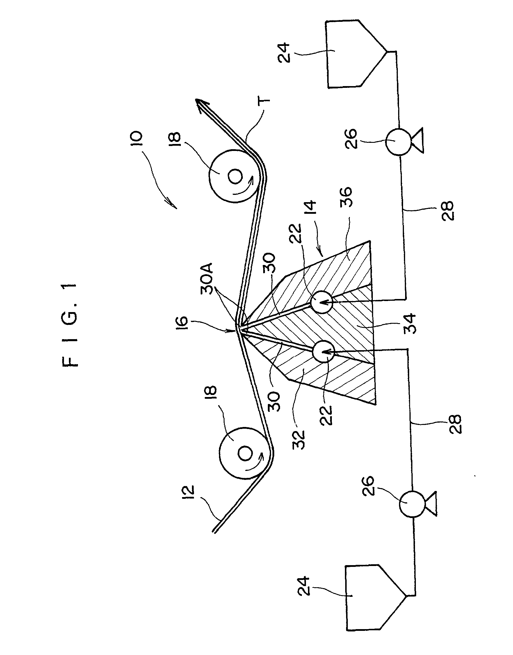 Extrusion-type coating method and apparatus