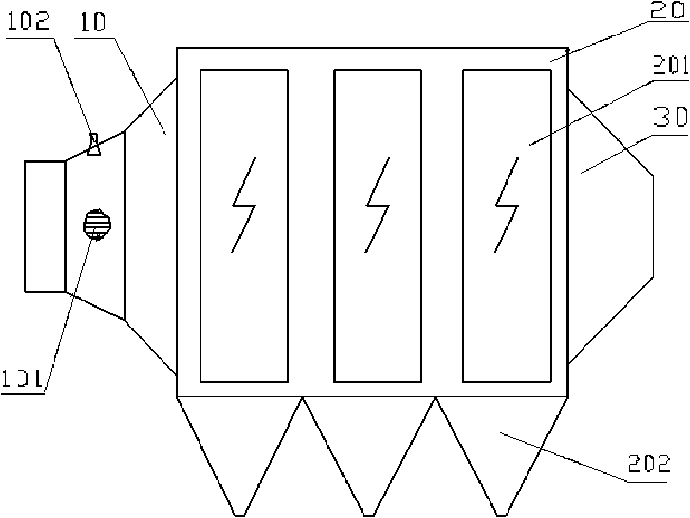 A flue gas dedusting system and its electric precipitator