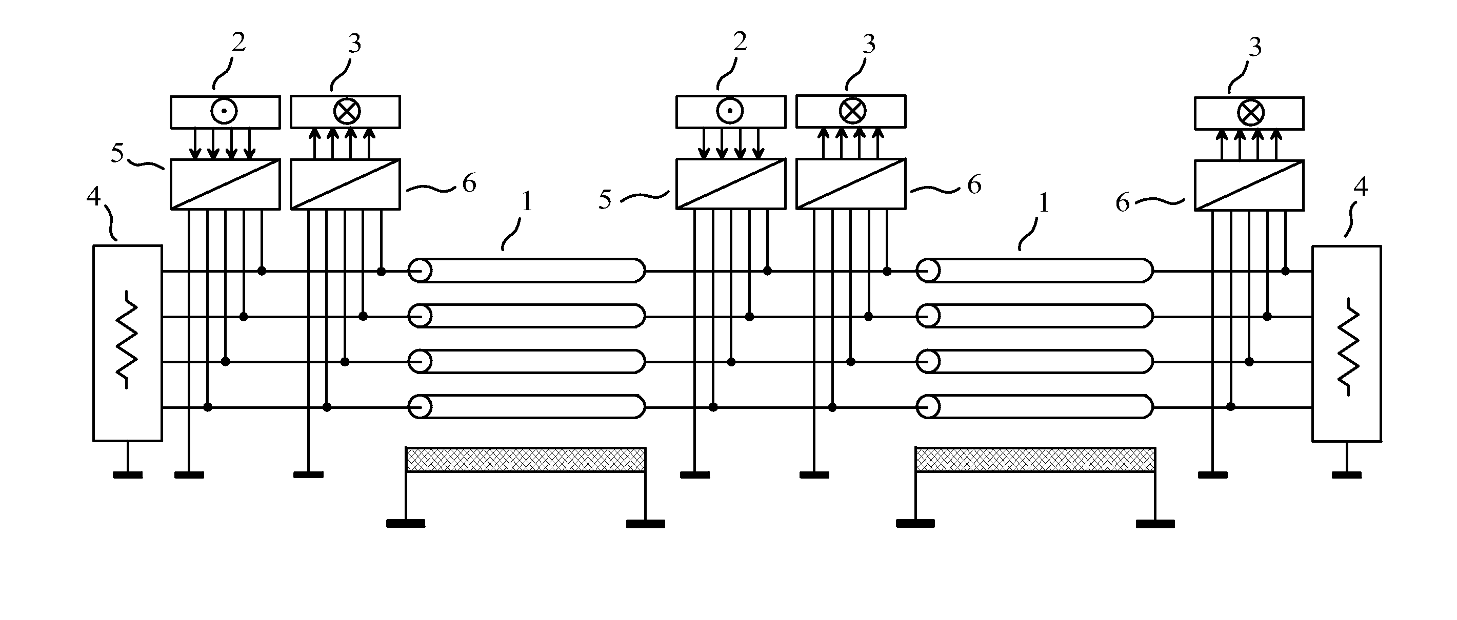 Method for transmission using a non-uniform interconnection