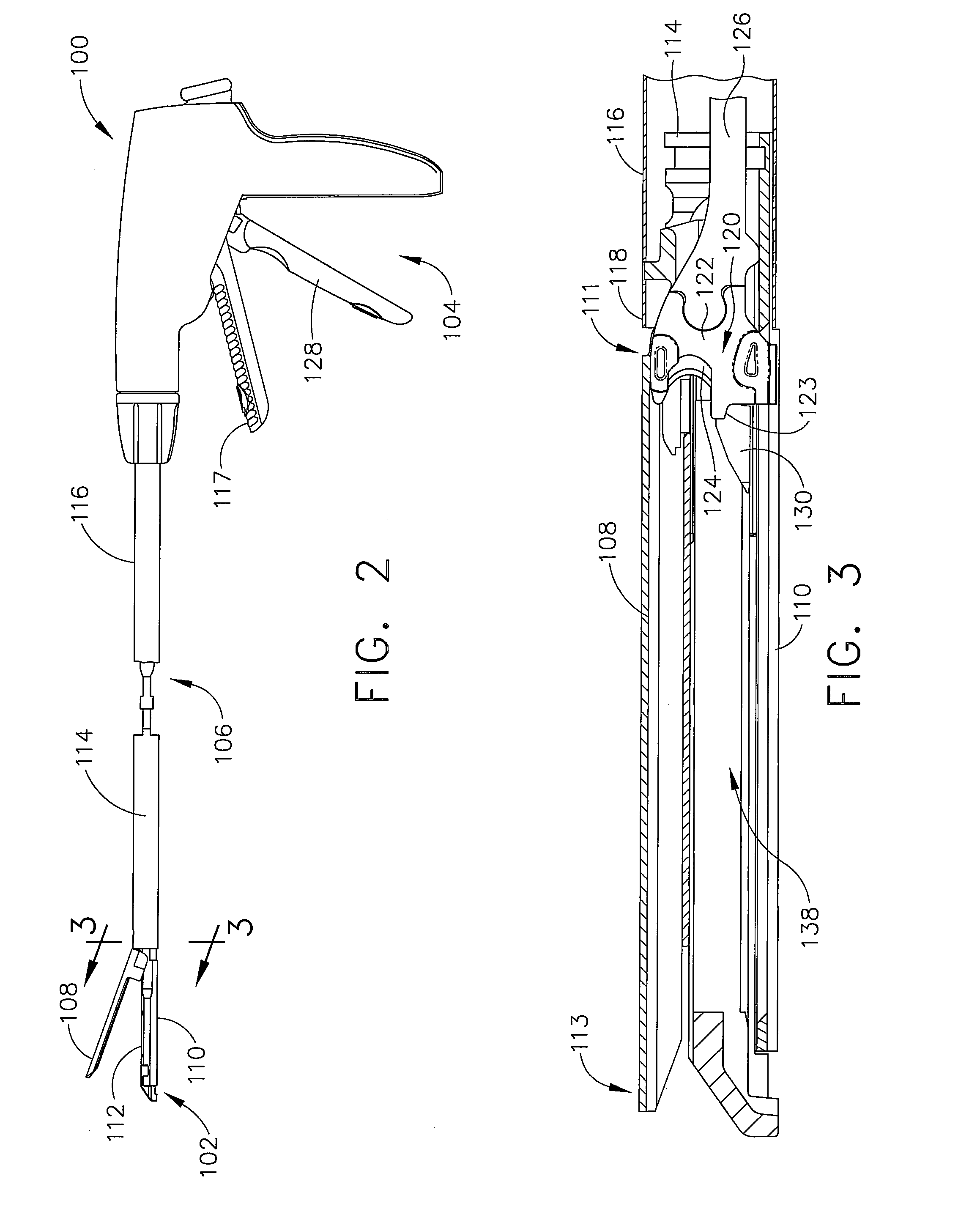Surgical stapler end effector with tapered distal end