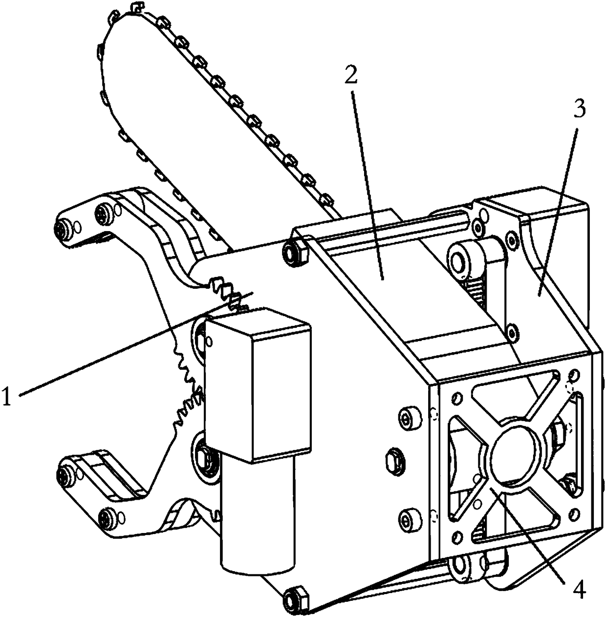 Pruning module with mechanical jaw